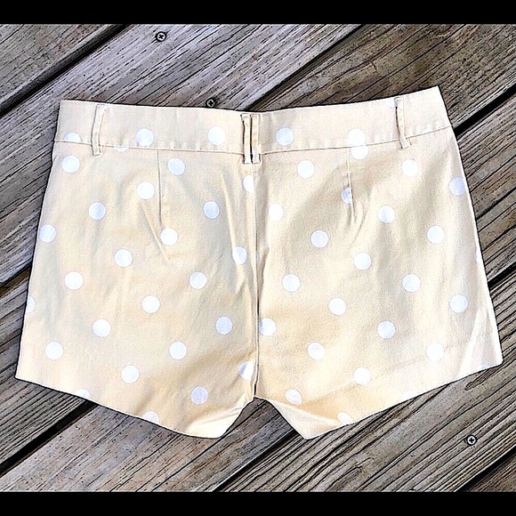 🆕🔥J-CREW CHINO STRETCH SUPER CUTE SHORTS KAKE&WHITE DOTS REALLY SOFT&PREPPY!! - Picture 2 of 8